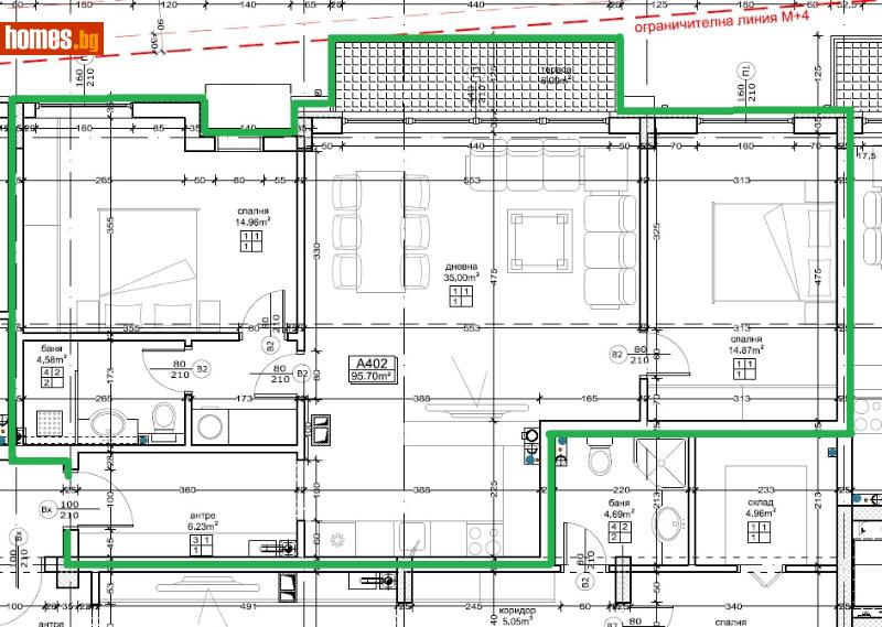 Тристаен, 113m² - Кв. Малинова Долина, София - Апартамент за продажба - Титан Пропъртис - 107736453