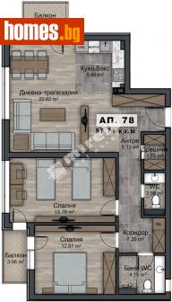 Тристаен, 112m² - Апартамент за продажба - 107894952