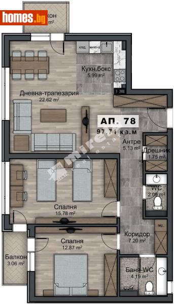 Тристаен, 112m² - София, София - град - Апартамент за продажба - МИРЕЛА - 107894952