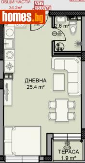 Едностаен, 47m² - Апартамент за продажба - 107907297