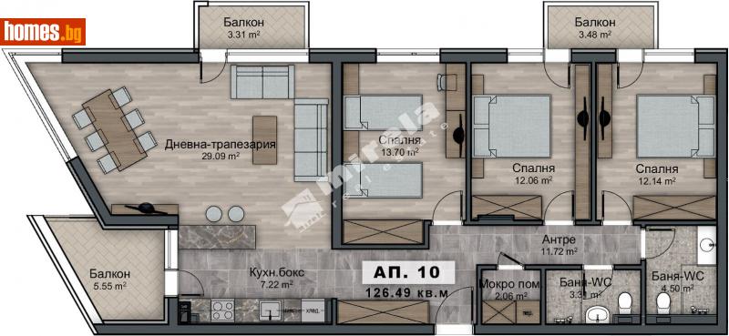 Четиристаен, 142m² - София, София - град - Апартамент за продажба - МИРЕЛА - 107919615