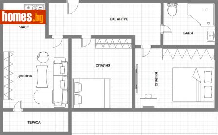 Тристаен, 90m² - Апартамент за продажба - 108147734