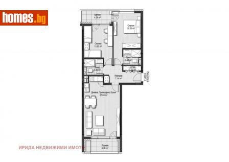 Тристаен, 117m² - Апартамент за продажба - 108272806