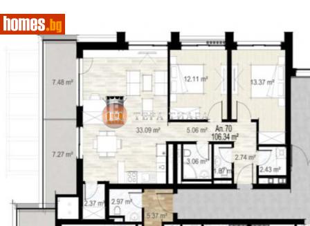 Тристаен, 130m² - Апартамент за продажба - 108288672