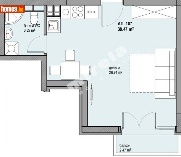 Едностаен, 46m² - София, София - град - Апартамент за продажба - МИРЕЛА - 108304895