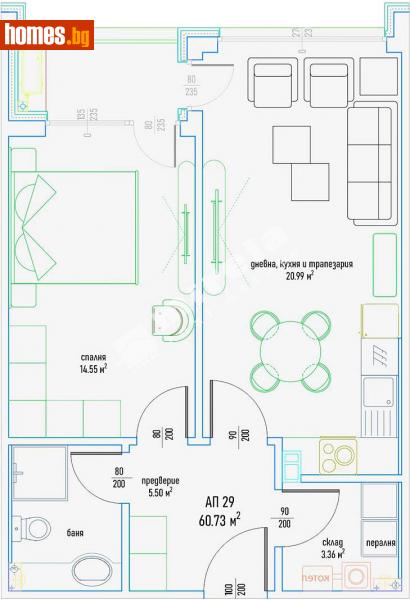 Тристаен, 75m² - Кв. Малинова Долина, София - Апартамент за продажба - МИРЕЛА - 108507171