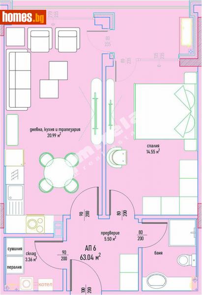 Двустаен, 78m² - Кв. Малинова Долина, София - Апартамент за продажба - МИРЕЛА - 108507194
