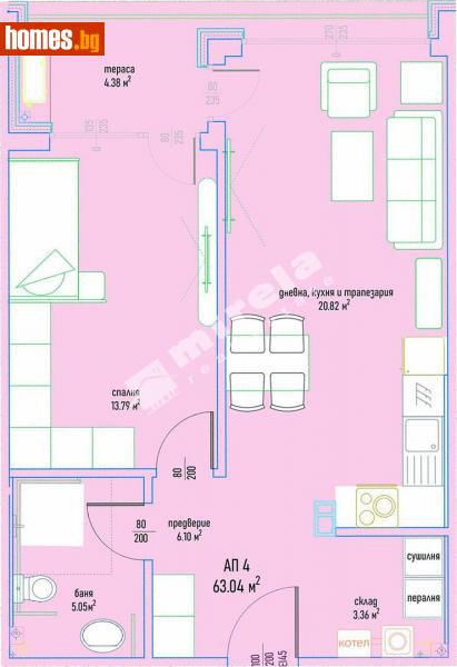 Двустаен, 76m² - Кв. Малинова Долина, София - Апартамент за продажба - МИРЕЛА - 108507200