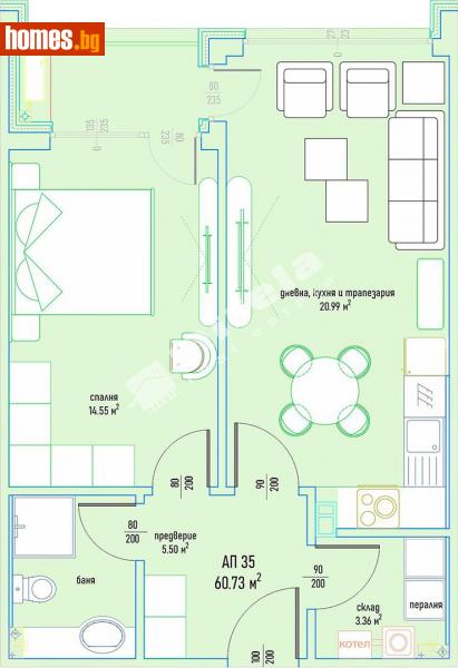 Двустаен, 74m² - Кв. Малинова Долина, София - Апартамент за продажба - МИРЕЛА - 108507252