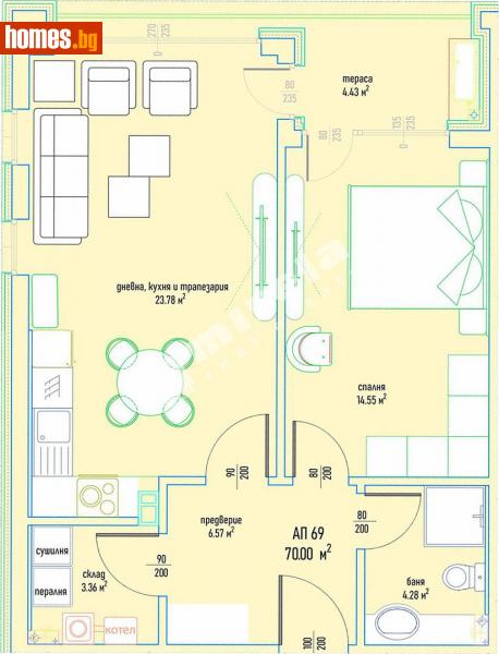 Двустаен, 85m² - Кв. Малинова Долина, София - Апартамент за продажба - МИРЕЛА - 108507283