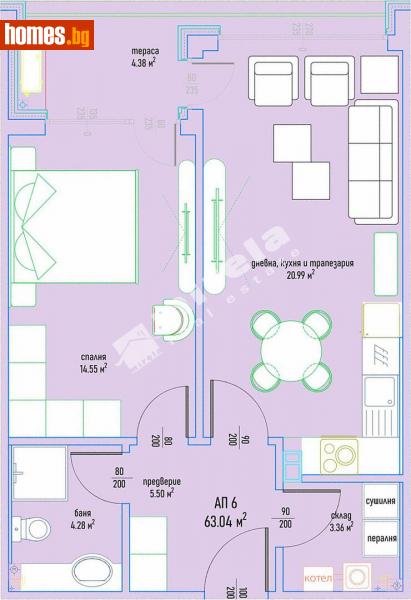 Двустаен, 75m² - Кв. Малинова Долина, София - Апартамент за продажба - МИРЕЛА - 108507315