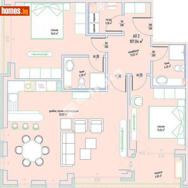 Тристаен, 127m² - Кв. Малинова Долина, София - Апартамент за продажба - МИРЕЛА - 108507323