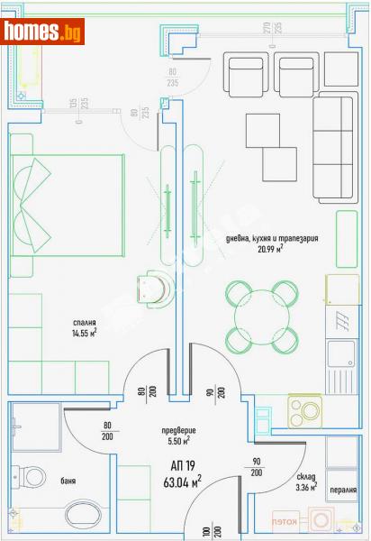 Двустаен, 79m² - Кв. Малинова Долина, София - Апартамент за продажба - МИРЕЛА - 108507370