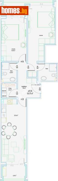 Тристаен, 125m² - Кв. Малинова Долина, София - Апартамент за продажба - МИРЕЛА - 108507376