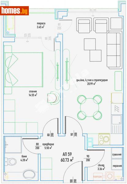 Двустаен, 75m² - Кв. Малинова Долина, София - Апартамент за продажба - МИРЕЛА - 108507412