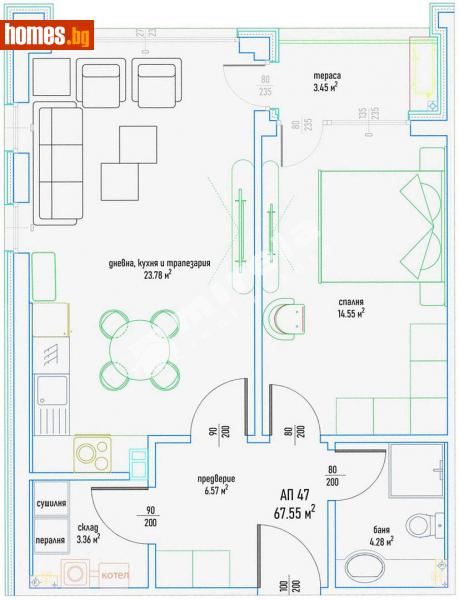 Двустаен, 83m² - Кв. Малинова Долина, София - Апартамент за продажба - МИРЕЛА - 108507418