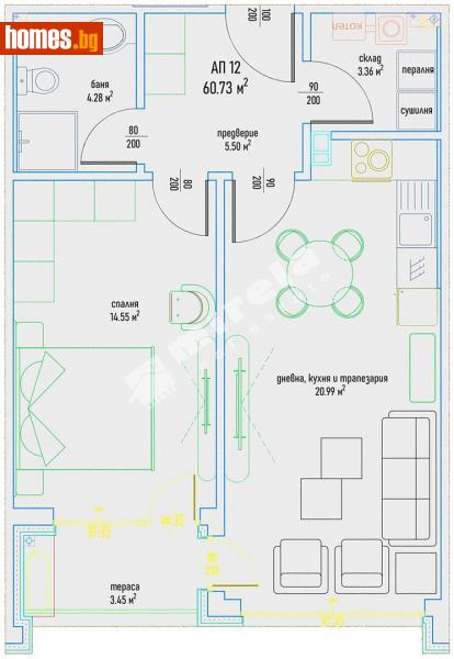 Двустаен, 77m² - Кв. Малинова Долина, София - Апартамент за продажба - МИРЕЛА - 108507450