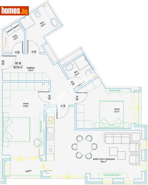 Тристаен, 131m² - Кв. Малинова Долина, София - Апартамент за продажба - МИРЕЛА - 108507530