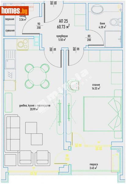 Двустаен, 75m² - Кв. Малинова Долина, София - Апартамент за продажба - МИРЕЛА - 108507534