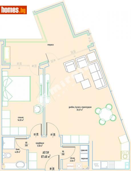 Двустаен, 105m² - Кв. Малинова Долина, София - Апартамент за продажба - МИРЕЛА - 108565938
