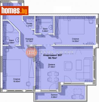 Тристаен, 112m² - Апартамент за продажба - 108599948