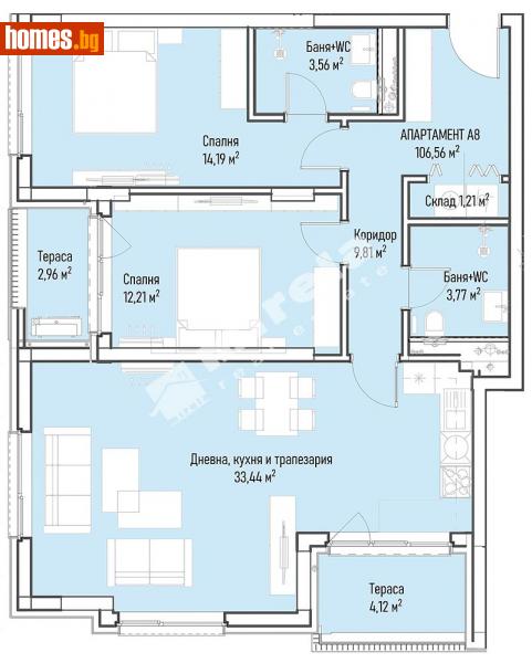 Тристаен, 133m² - София, София - град - Апартамент за продажба - МИРЕЛА - 108678487