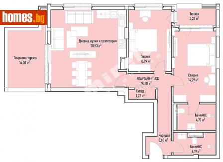 Тристаен, 120m² - Апартамент за продажба - 108678538