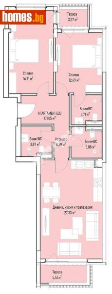 Тристаен, 126m² - София, София - град - Апартамент за продажба - МИРЕЛА - 108678572