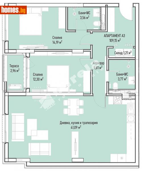 Тристаен, 135m² - София, София - град - Апартамент за продажба - МИРЕЛА - 108678616