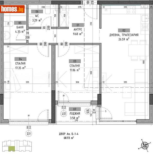 Тристаен, 104m² - Кв. Малинова Долина, София - Апартамент за продажба - Calista Estate - 108763554