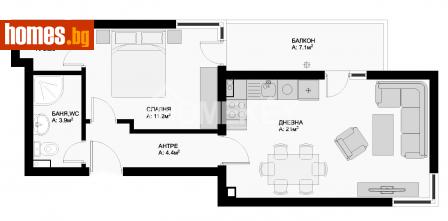 Двустаен, 68m² - Апартамент за продажба - 108915768