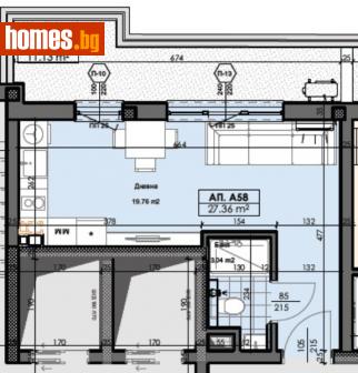 Едностаен, 38m² - Апартамент за продажба - 109068184