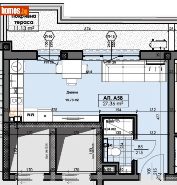 Едностаен, 38m² - Жк. Тракия, Пловдив - Апартамент за продажба - Deluxe Homes - 109068184