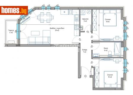 Тристаен, 103m² - Апартамент за продажба - 109117101