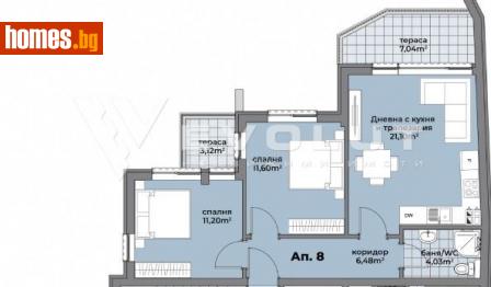Тристаен, 93m² - Апартамент за продажба - 109178820
