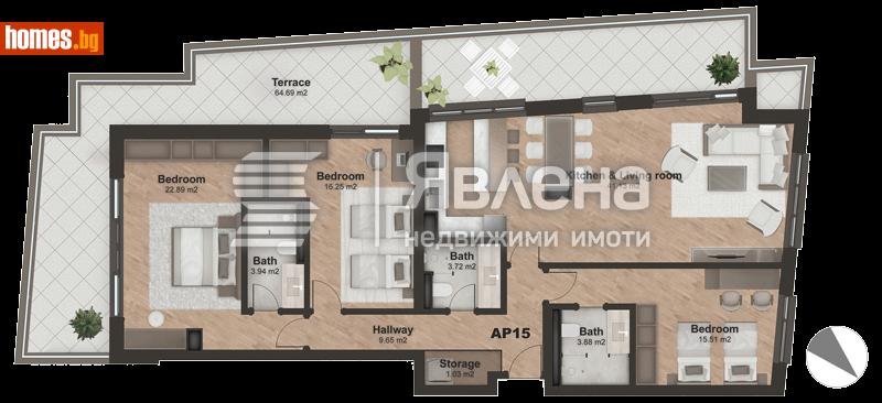 Четиристаен, 230m² - Кв. Хладилника, София - Апартамент за продажба - ЯВЛЕНА - 109227160