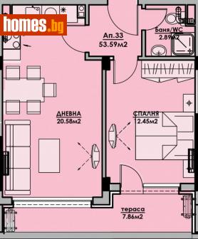 Двустаен, 64m² - Апартамент за продажба - 109239848