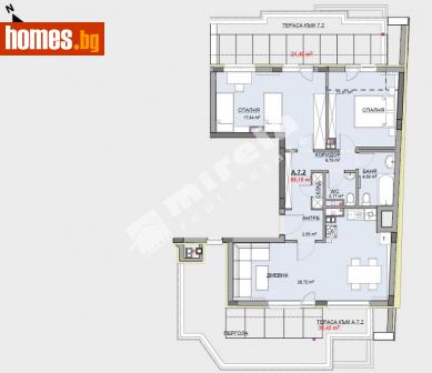 Тристаен, 115m² - Апартамент за продажба - 109278859
