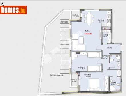Тристаен, 138m² - Апартамент за продажба - 109278973