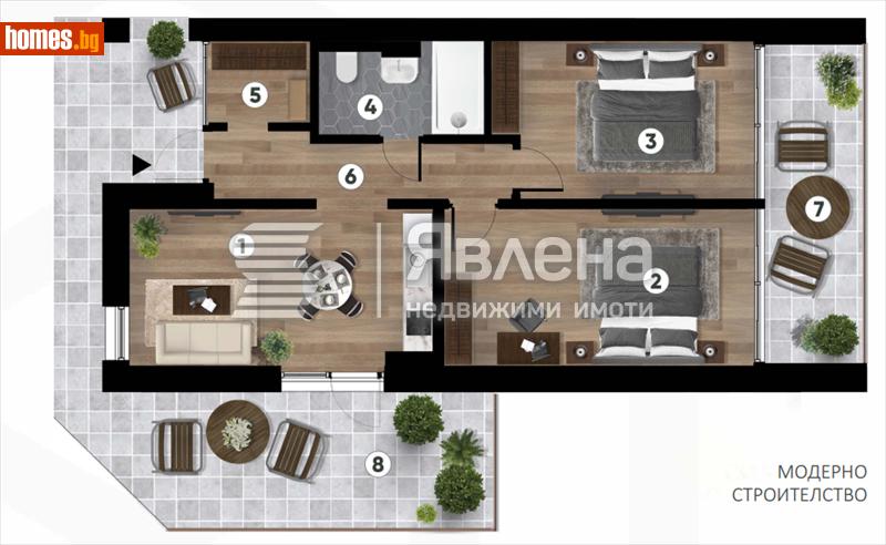 Тристаен, 110m² - Варна, Варна - Апартамент за продажба - ЯВЛЕНА - 109326511
