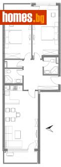 Тристаен, 124m² - Апартамент за продажба - 109326890