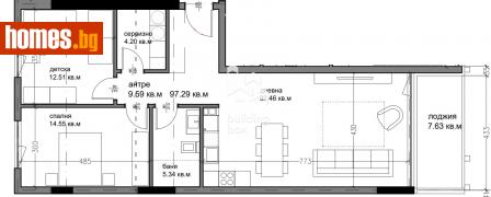 Тристаен, 112m² - Апартамент за продажба - 109384979