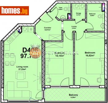 Тристаен, 115m² - Апартамент за продажба - 109404211
