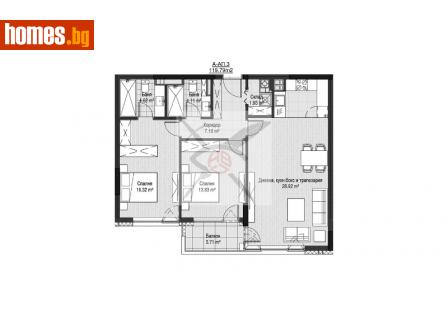 Тристаен, 120m² - Апартамент за продажба - 109421978