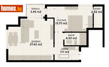Двустаен, 78m² - Апартамент за продажба - 109444871