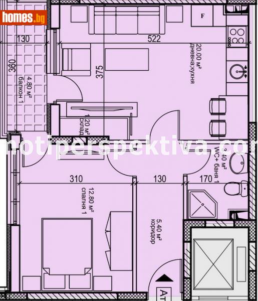 Двустаен, 63m² - Кв. Кършияка, Пловдив - Апартамент за продажба - ПЕРСПЕКТИВА - 109463445