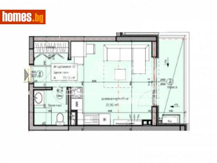 Едностаен, 44m² - Апартамент за продажба - 109478098