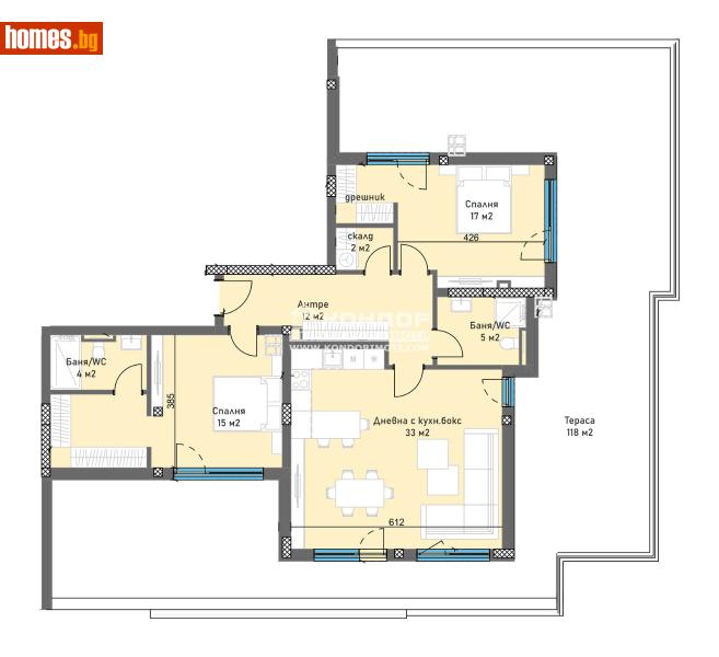 Тристаен, 261m² - Жк. Тракия, Пловдив - Апартамент за продажба - КОНДОР НЕДВИЖИМИ ИМОТИ - 109545530