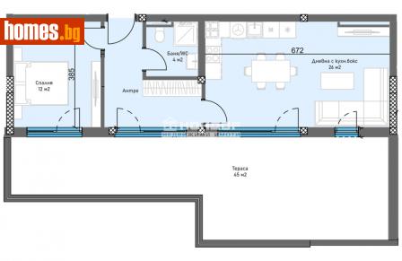 Двустаен, 122m² - Апартамент за продажба - 109545566