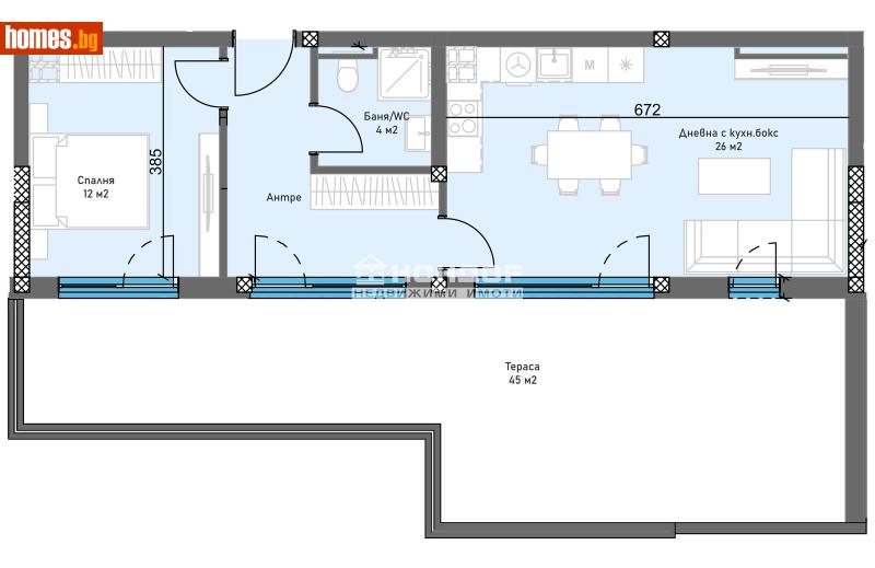 Двустаен, 122m² - Жк. Тракия, Пловдив - Апартамент за продажба - КОНДОР НЕДВИЖИМИ ИМОТИ - 109545566